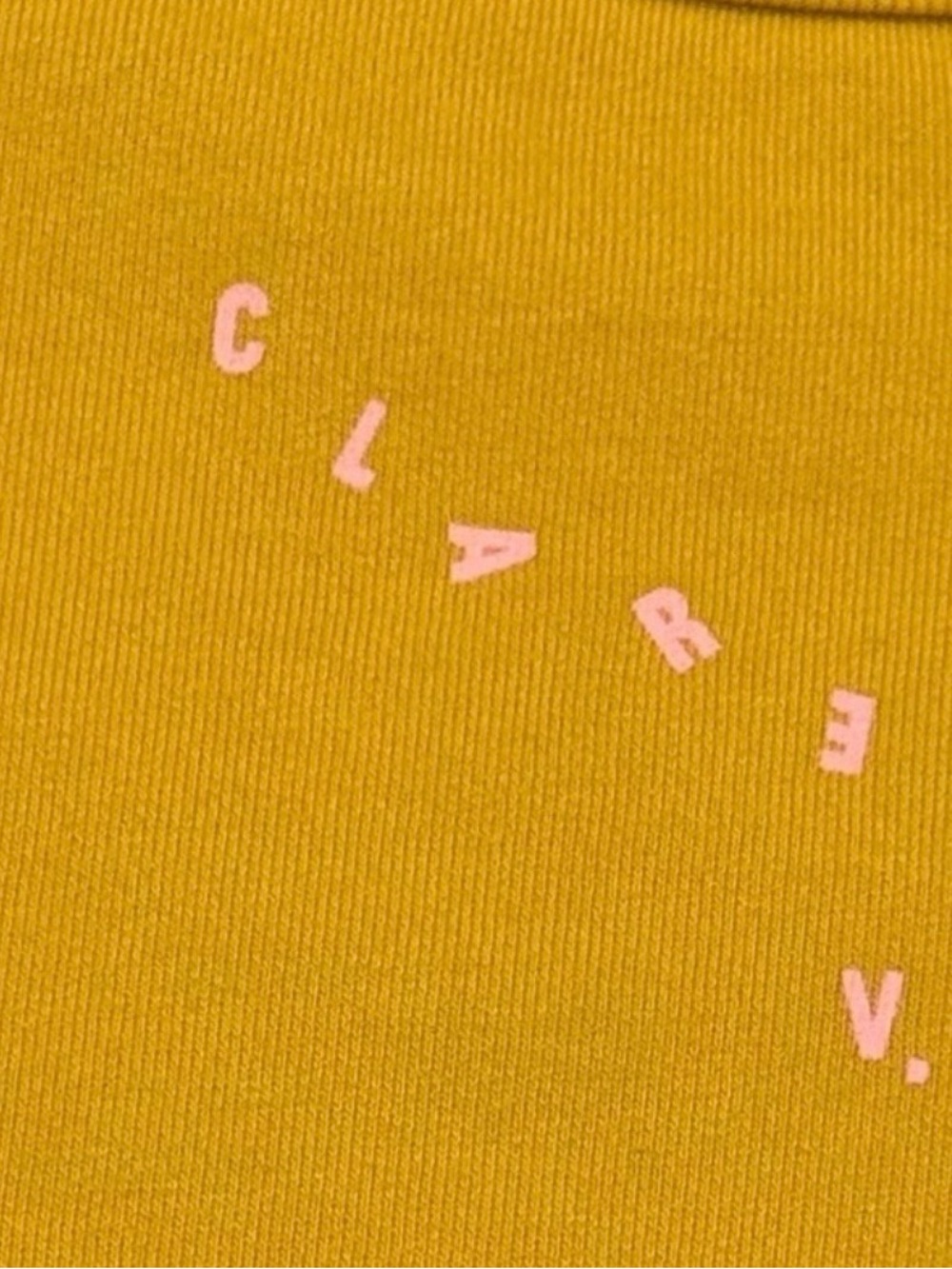 Clare V Bright Yellow 'Oui' Graphic Sweatshirt - Women's Top Small - Picture 3 of 4